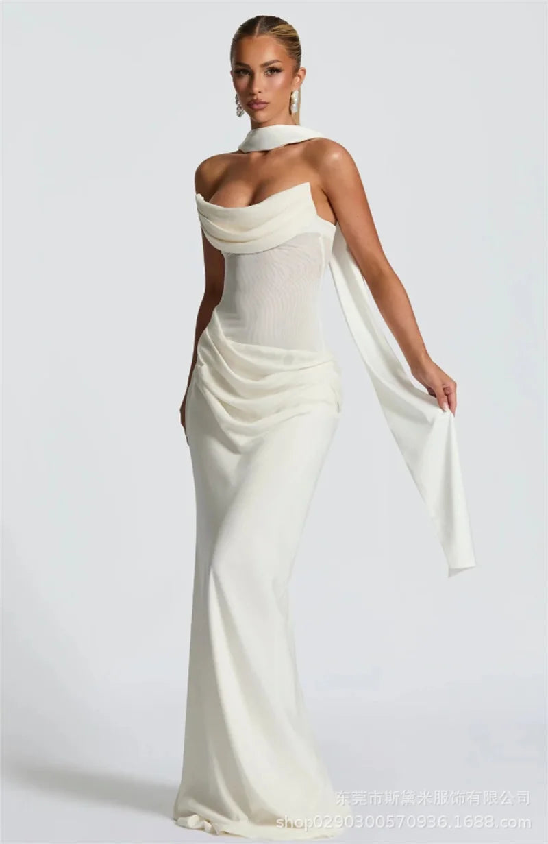 Victoria - Draped evening gown