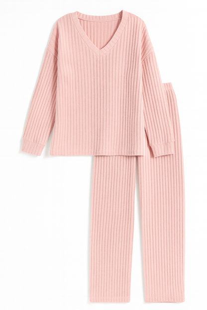 Knitted Lounge Set - Blush Pink
