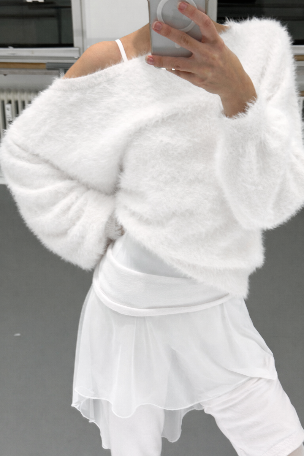 Fluffy Off-shoulder Knit
