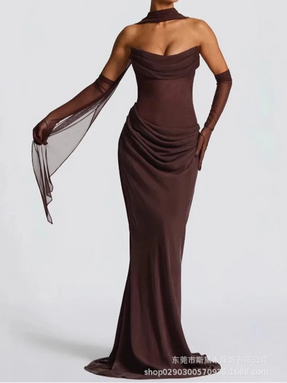 Victoria - Draped evening gown